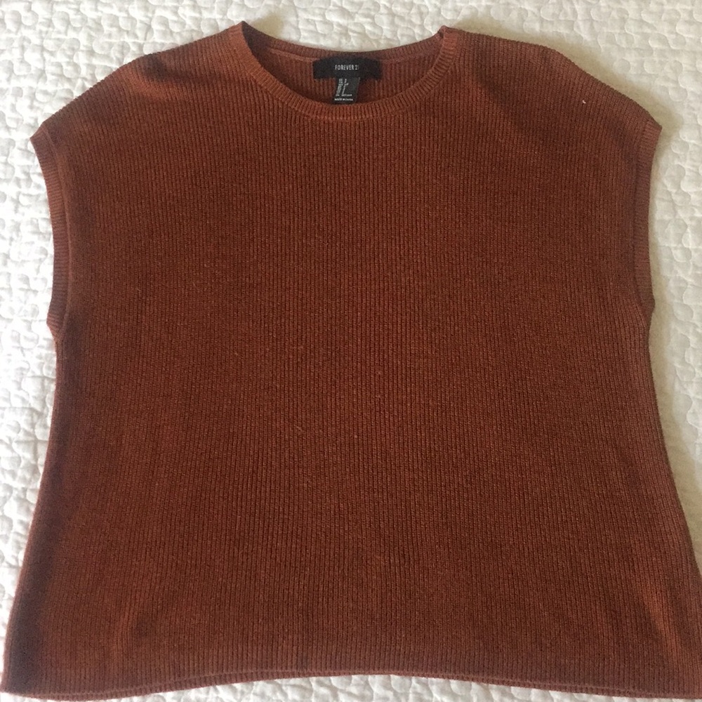 Woven Orange Top Sz S